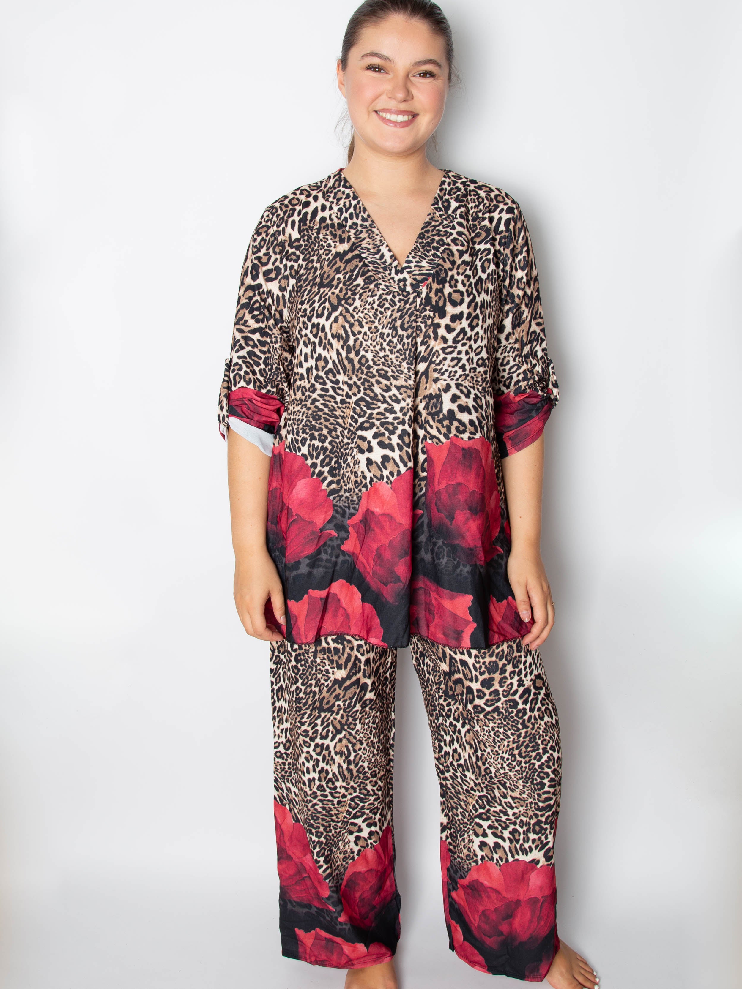 Leopard sæt med print - Ingen returret