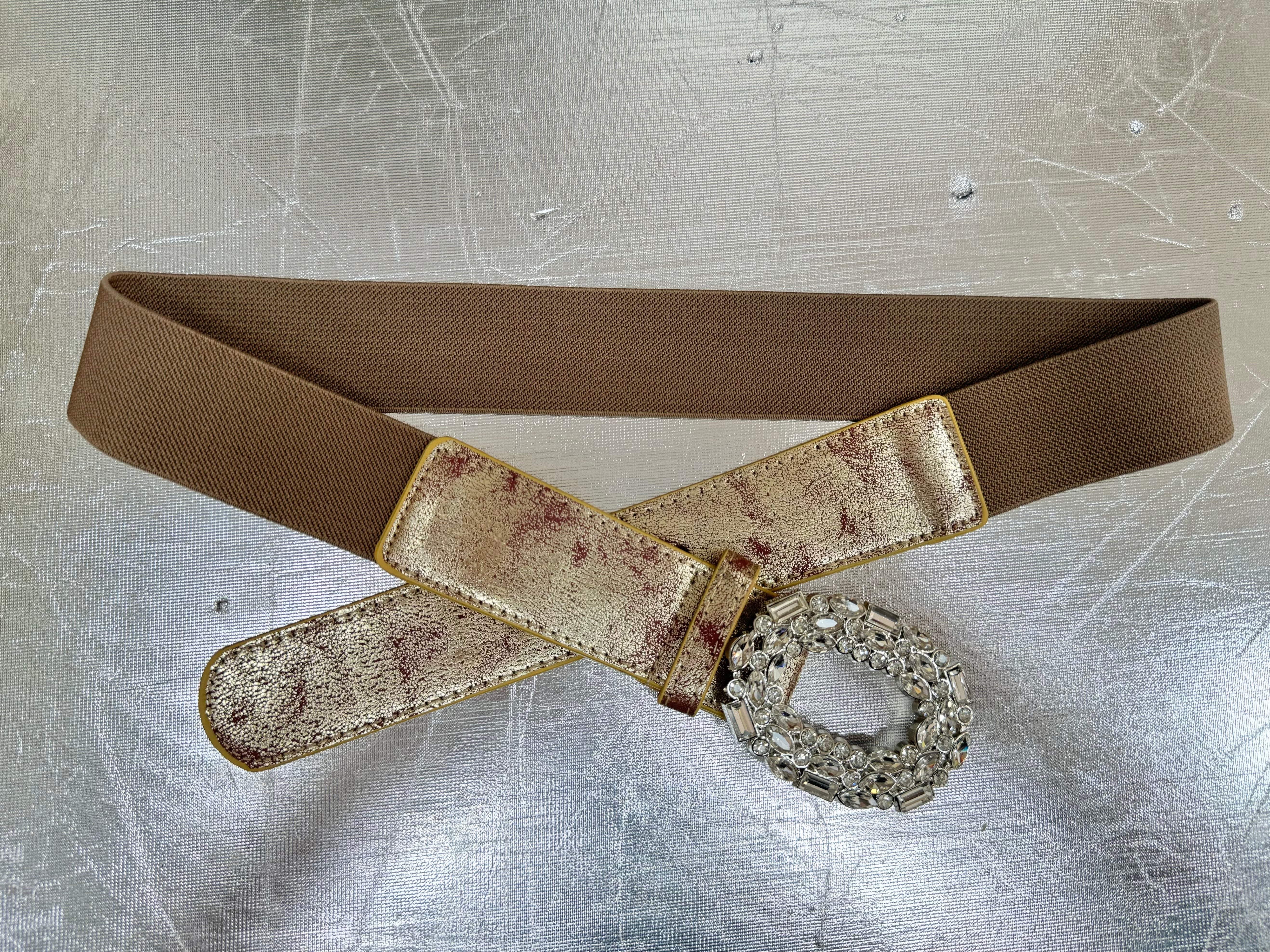 Strækbælte med bling smalt by Krone 1