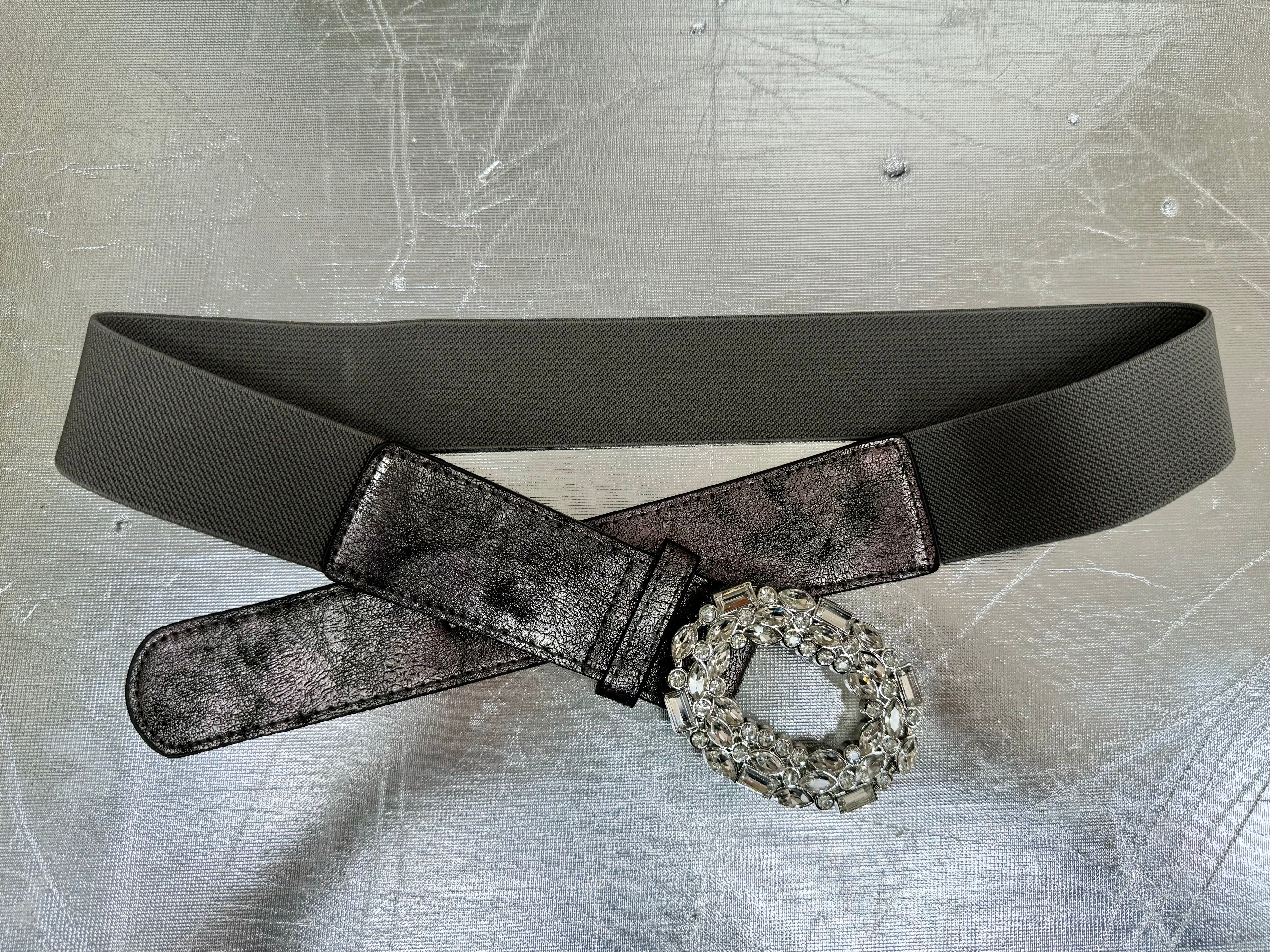 Strækbælte med bling smalt by Krone 1