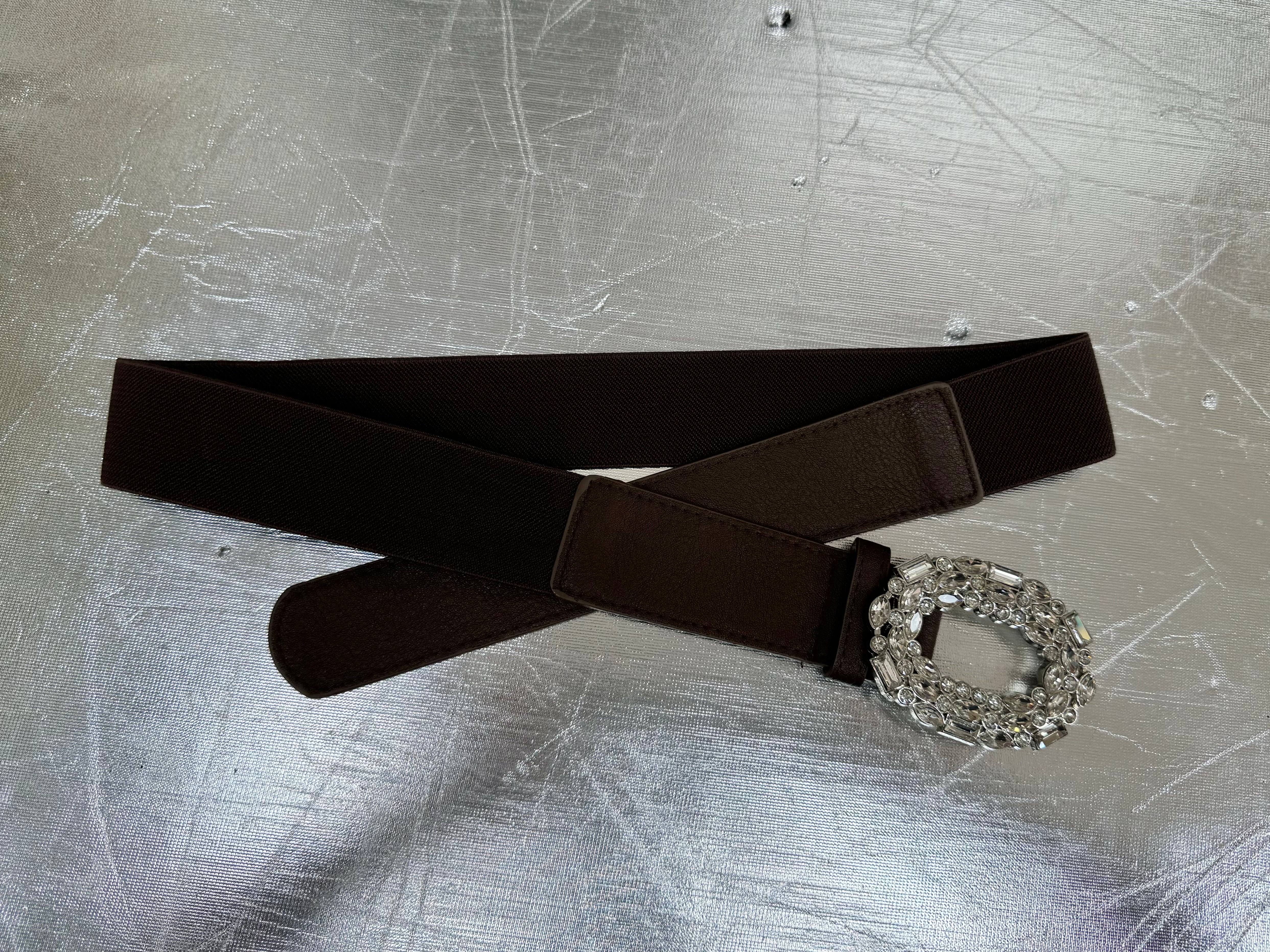 Strækbælte med bling smalt by Krone 1