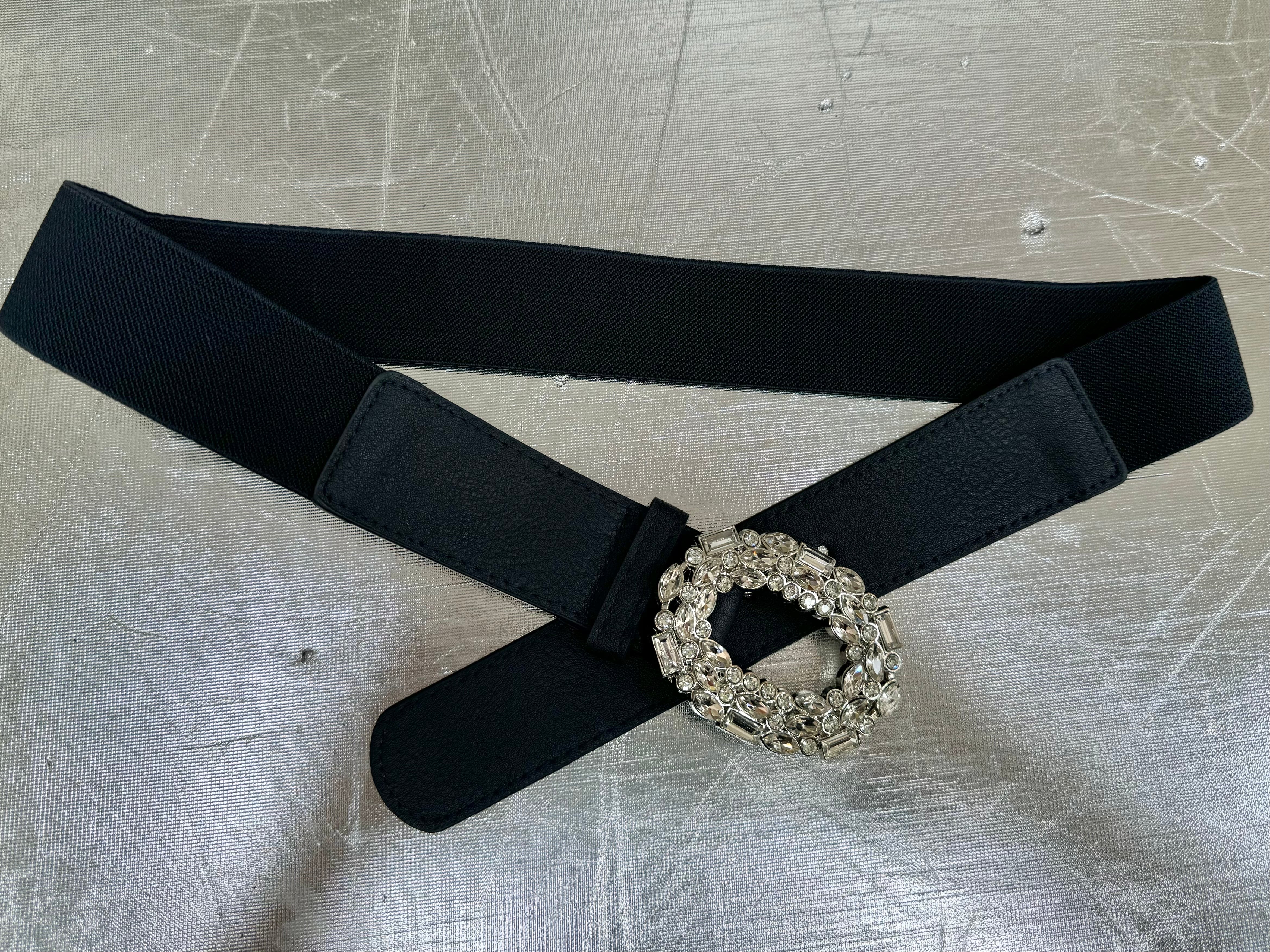 Strækbælte med bling smalt by Krone 1