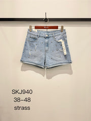 Cowboyshorts med bling lightwash by G-Smack