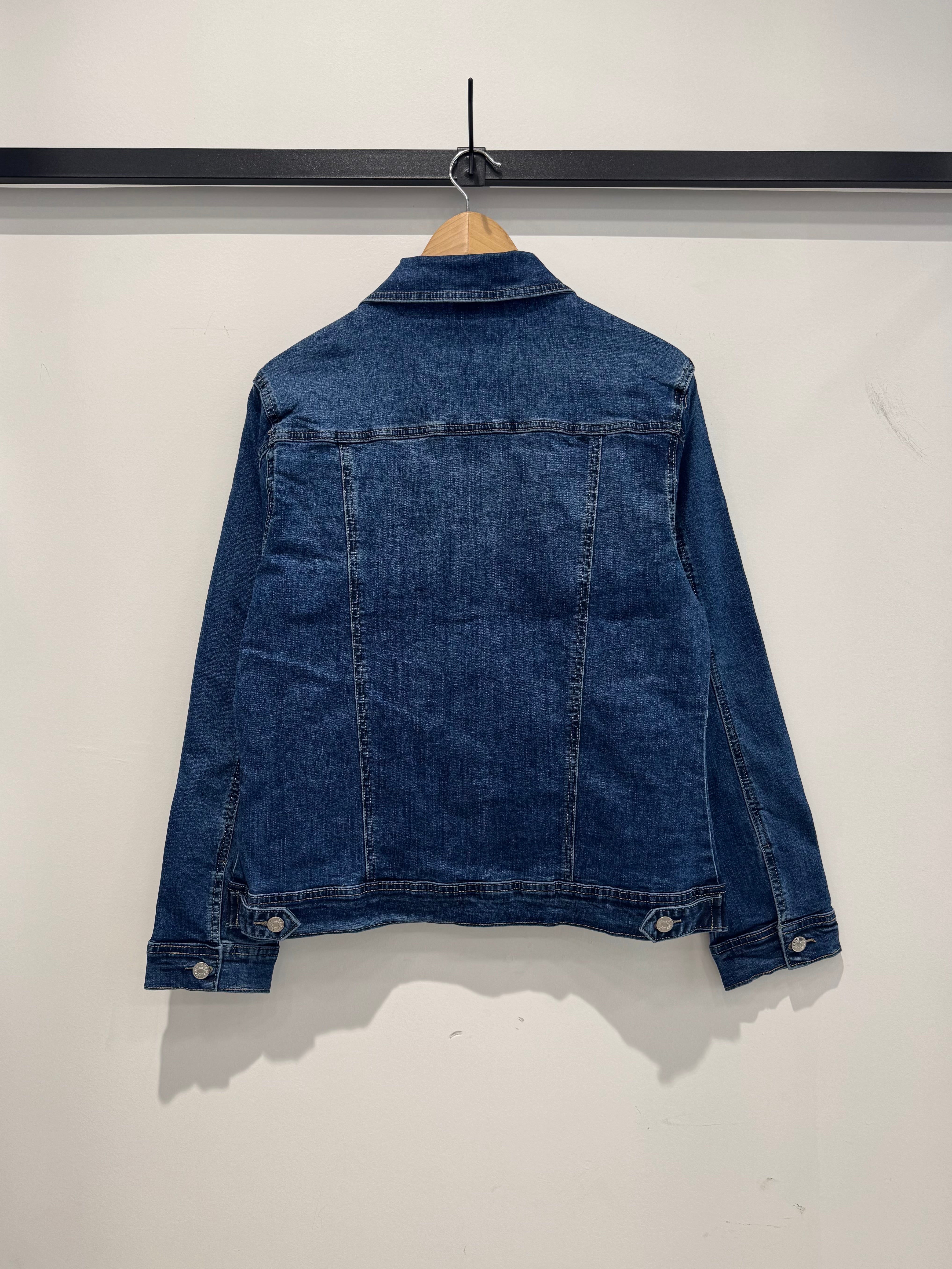 Cowboyjakke med stræk darkwash plus size by G-Smack