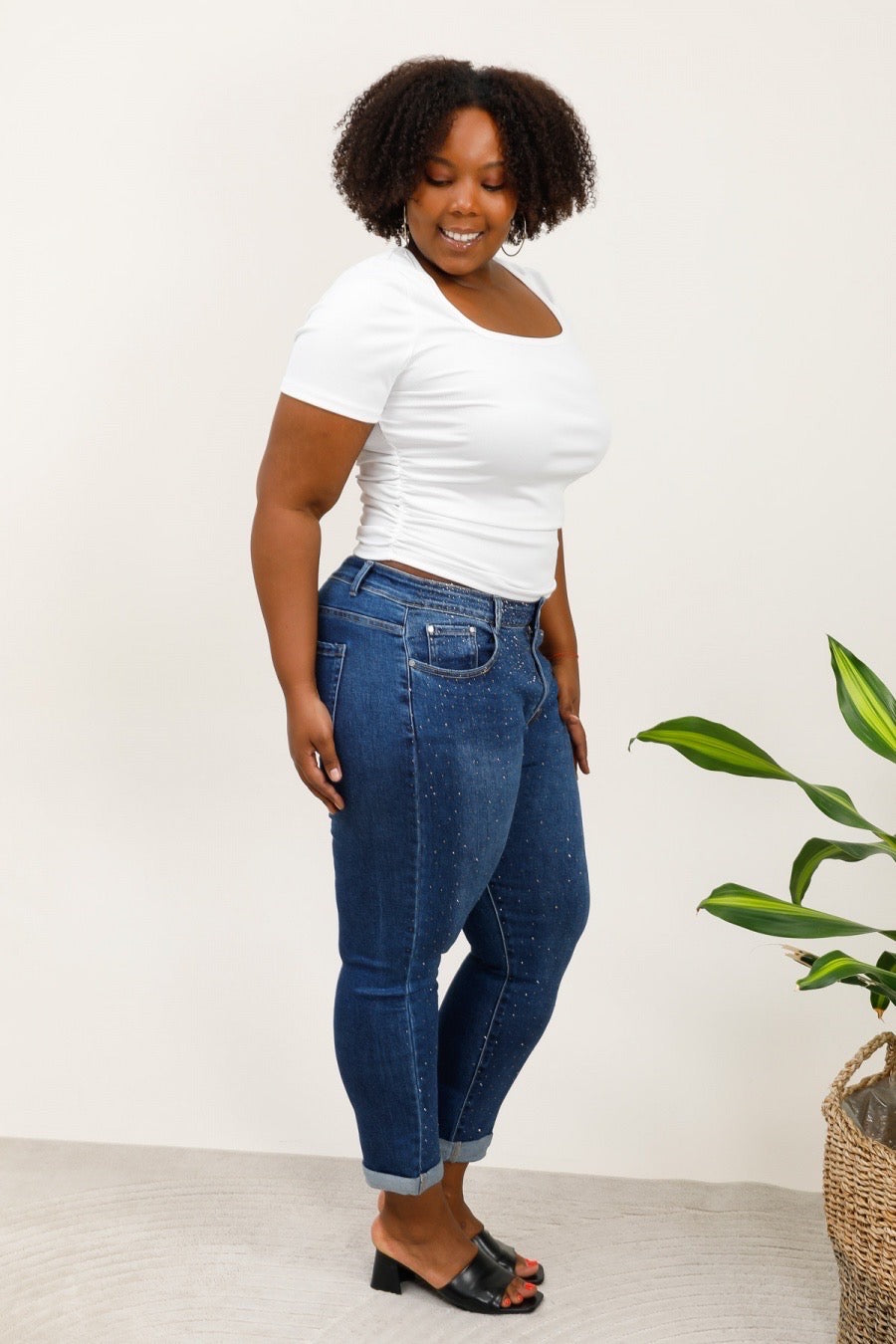 Jeans med bling bling plus size by G-Smack
