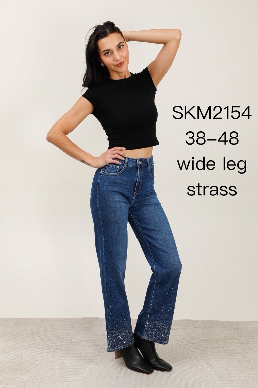 Jeans med vidde og bling forneden by G-Smack