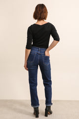 Jeans med straightleg og fold by G-Smack