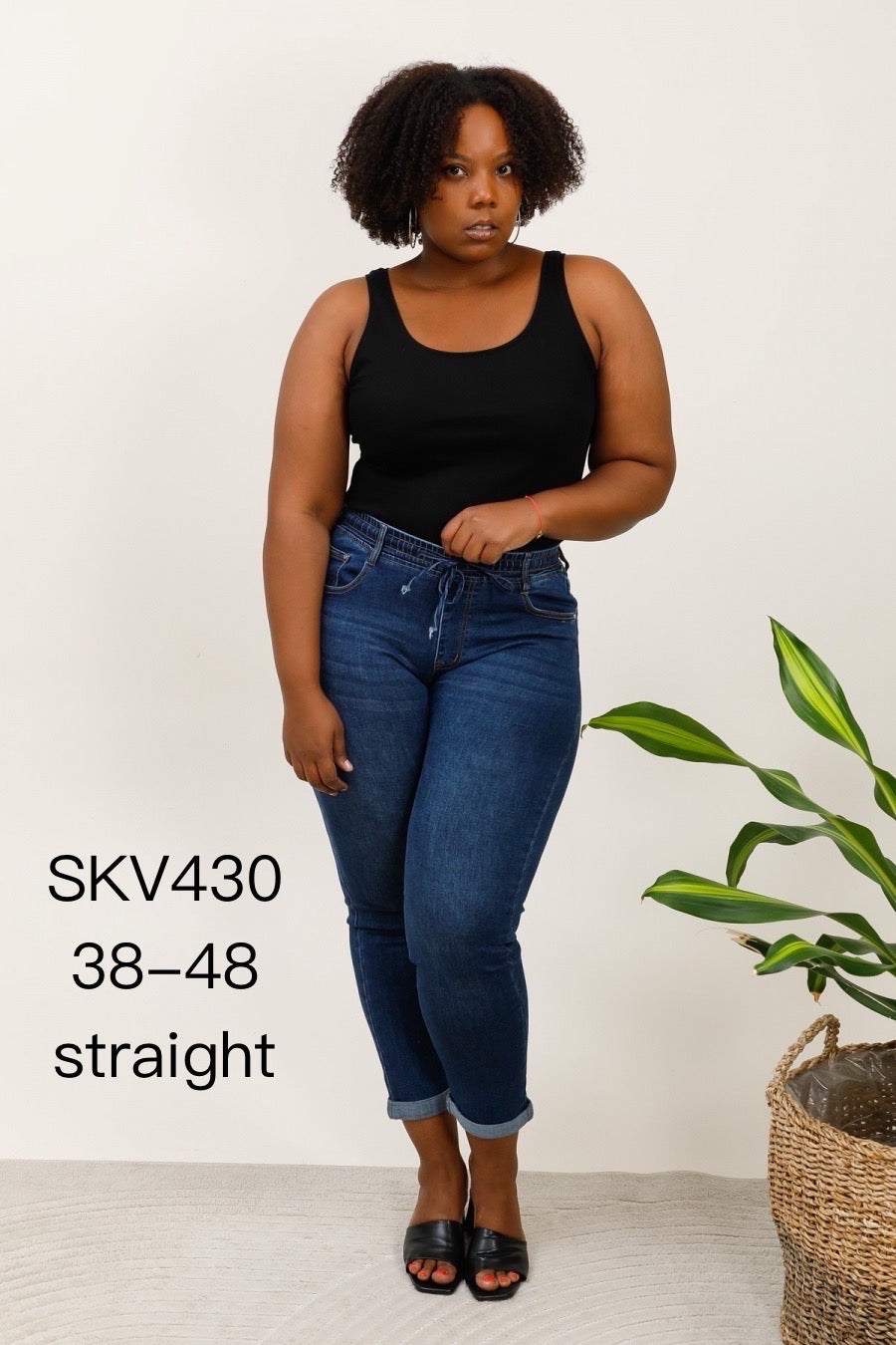 Jeans med bindebånd med fold by G-Smack