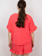 Bluse med flæse - Brystmål 130cm