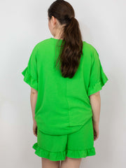 Bluse med flæse - Brystmål 130cm