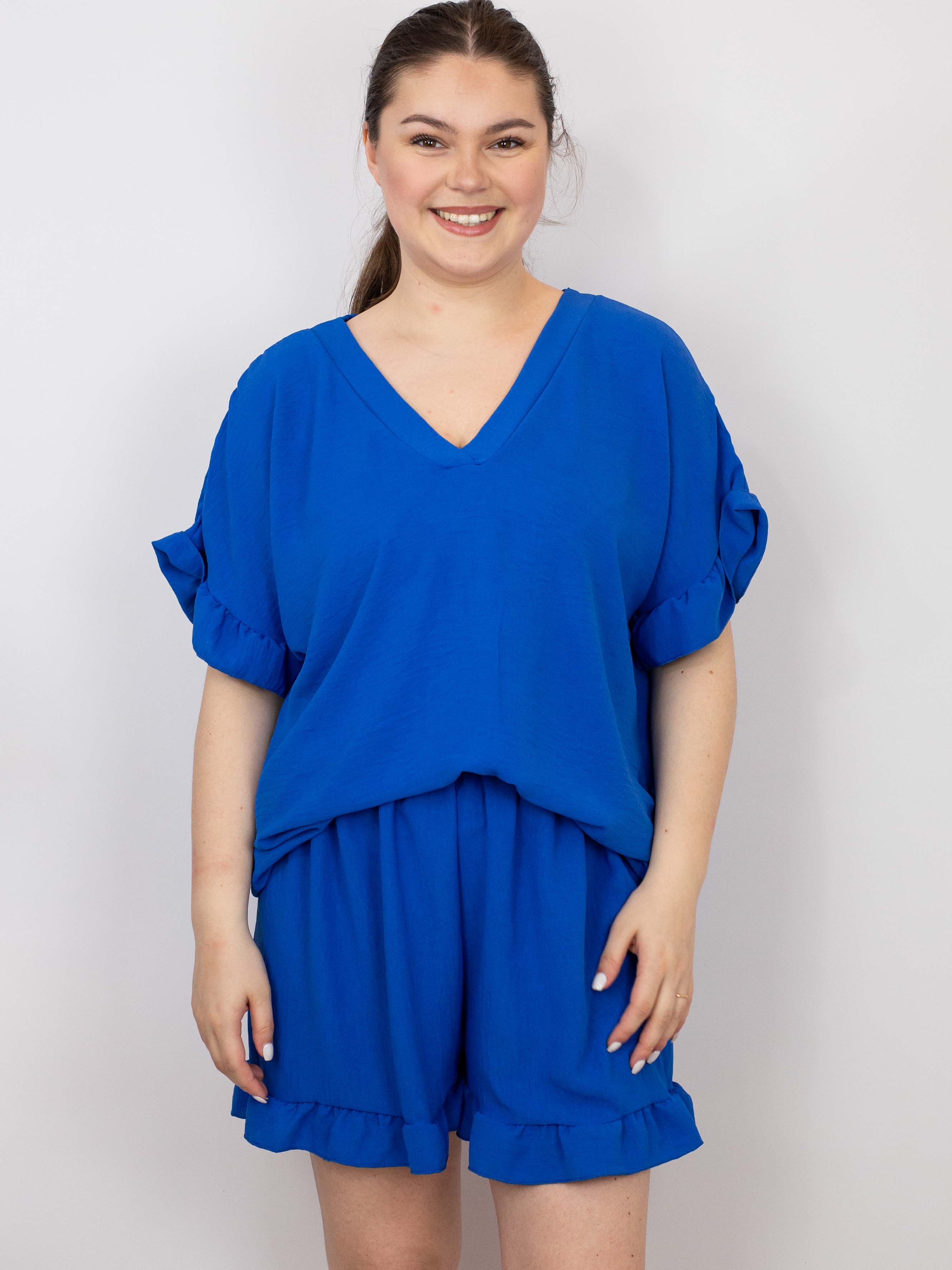 Bluse med flæse - Brystmål 130cm