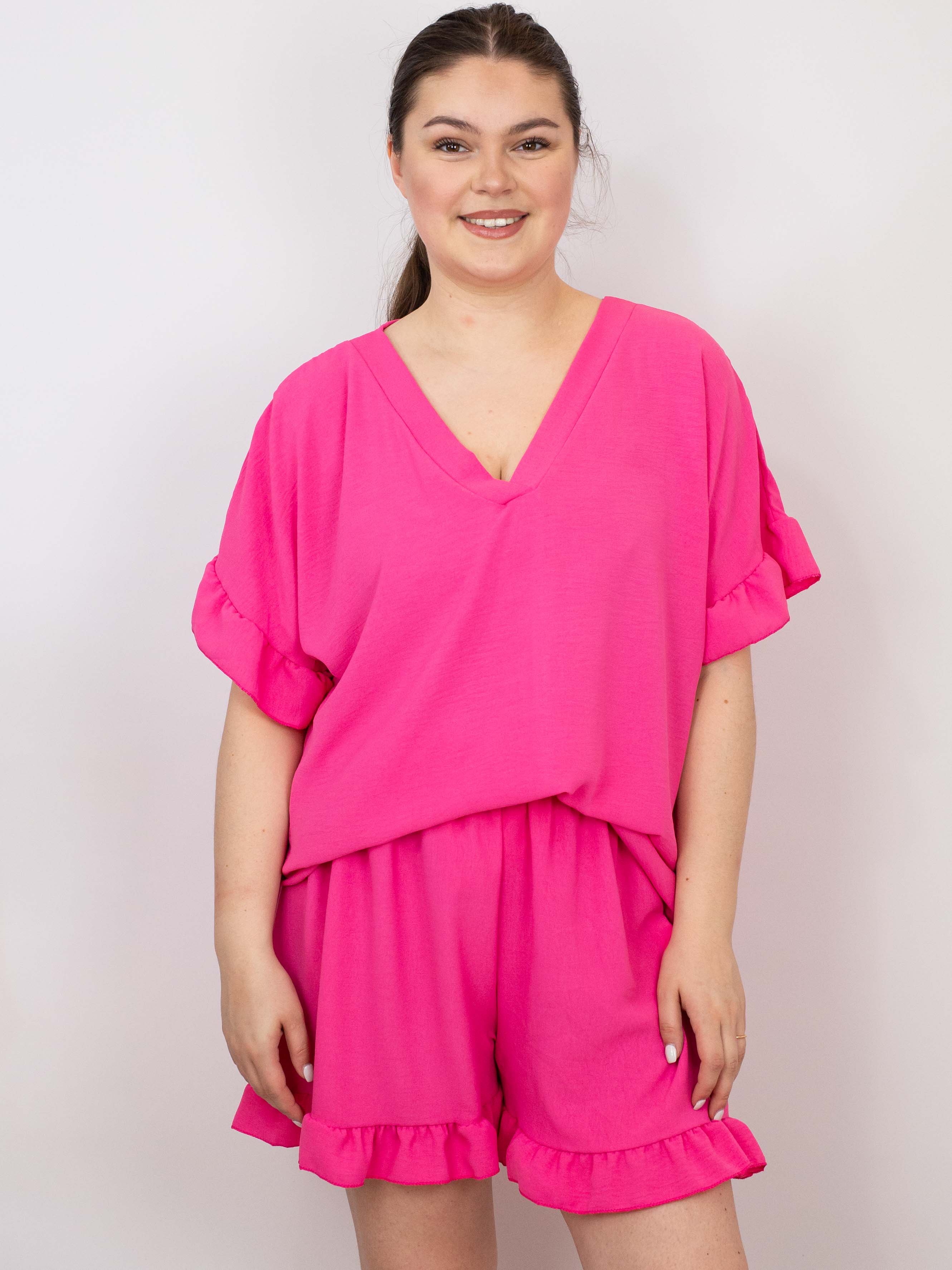 Bluse med flæse - Brystmål 130cm