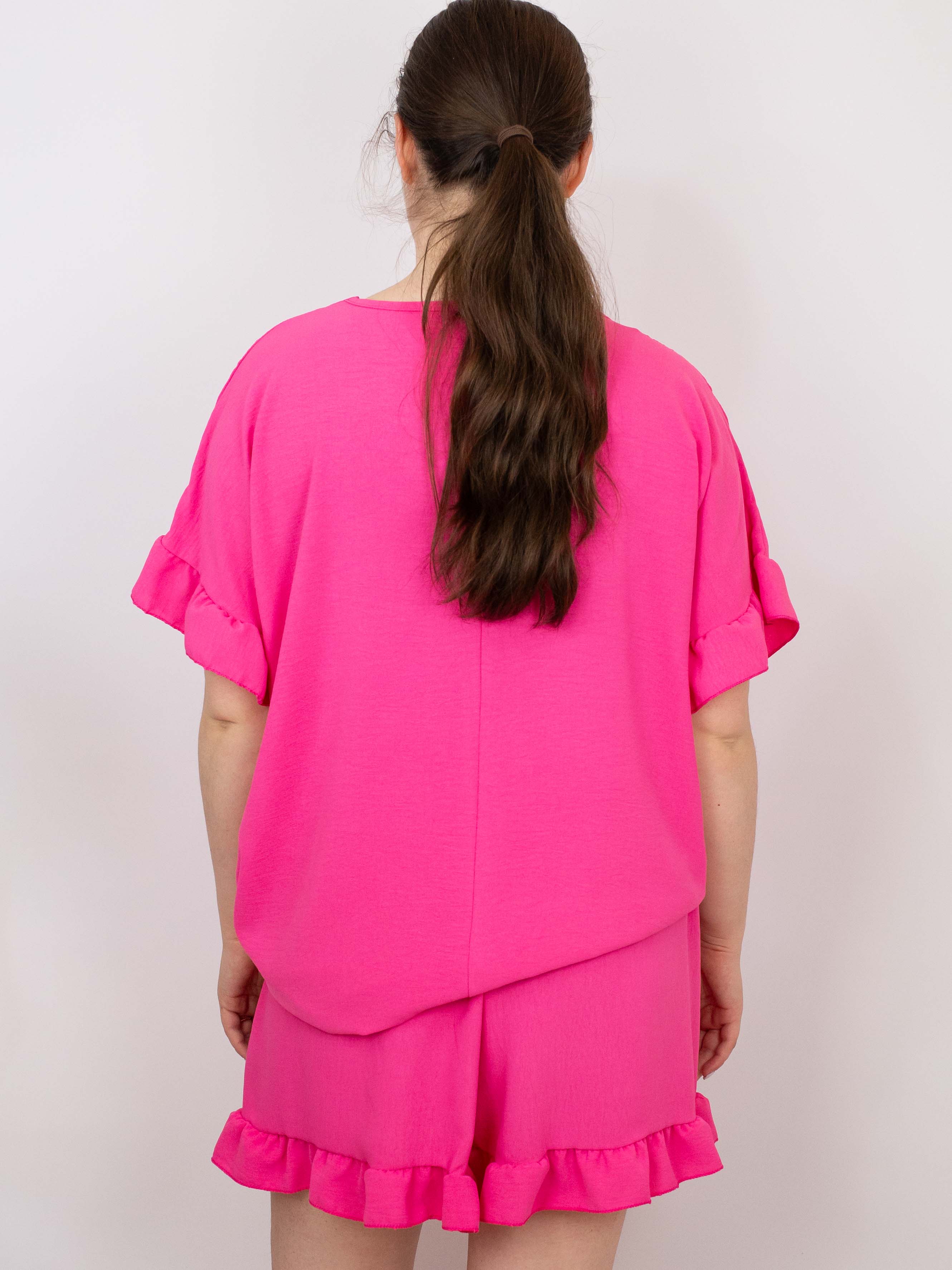 Bluse med flæse - Brystmål 130cm