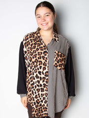 Leopard skjorte med striber