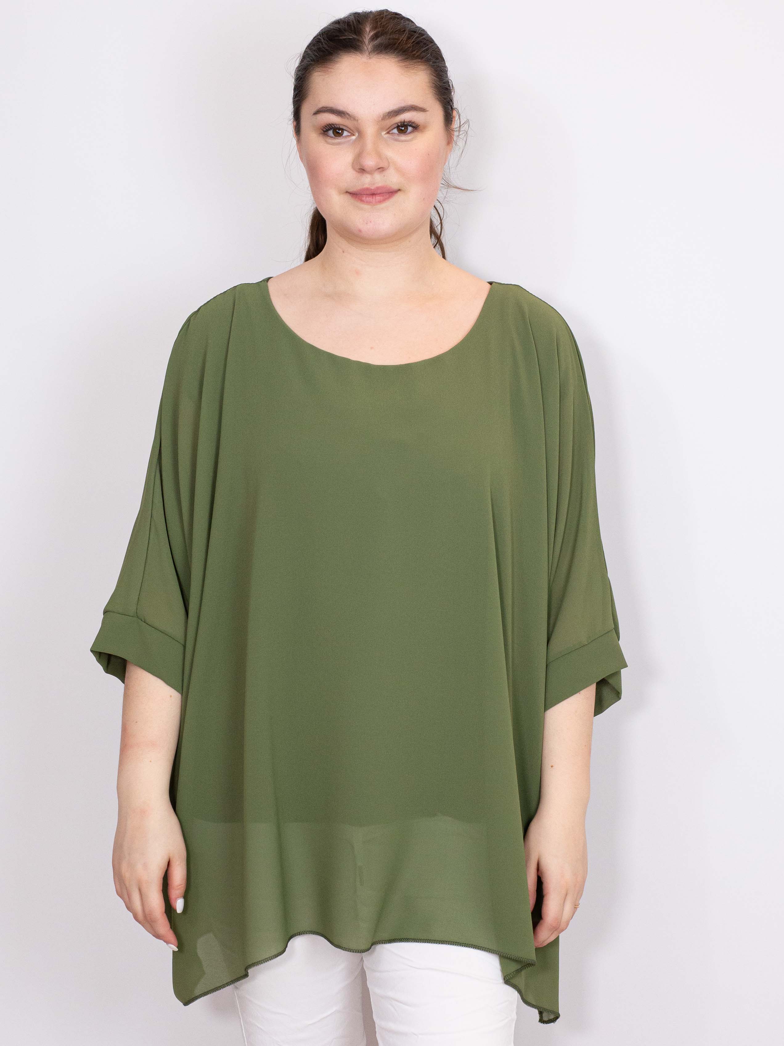 Oversize chiffon bluse - Brystmål 140cm - Ingen returret