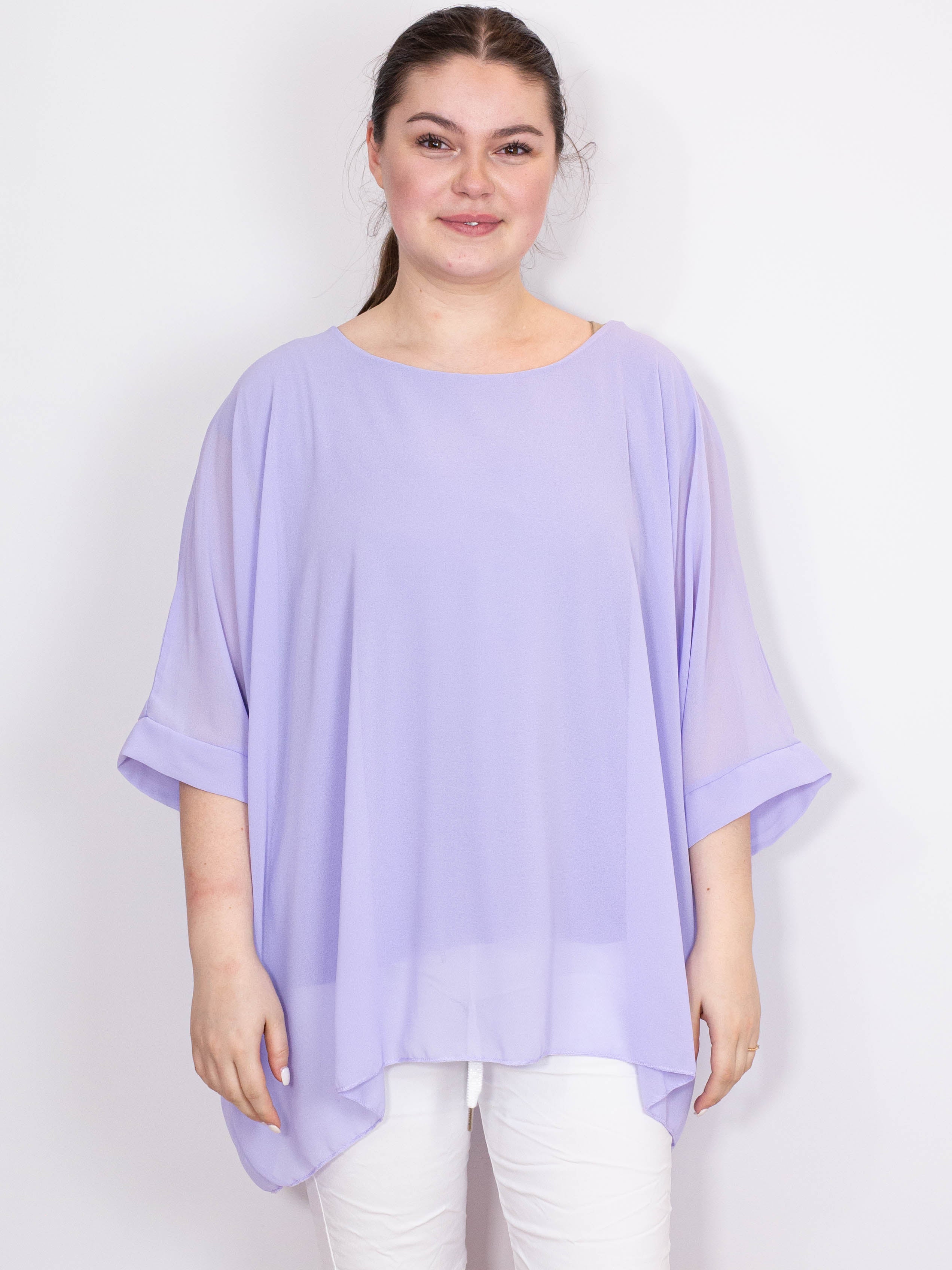 Oversize chiffon bluse - Brystmål 140cm - Ingen returret