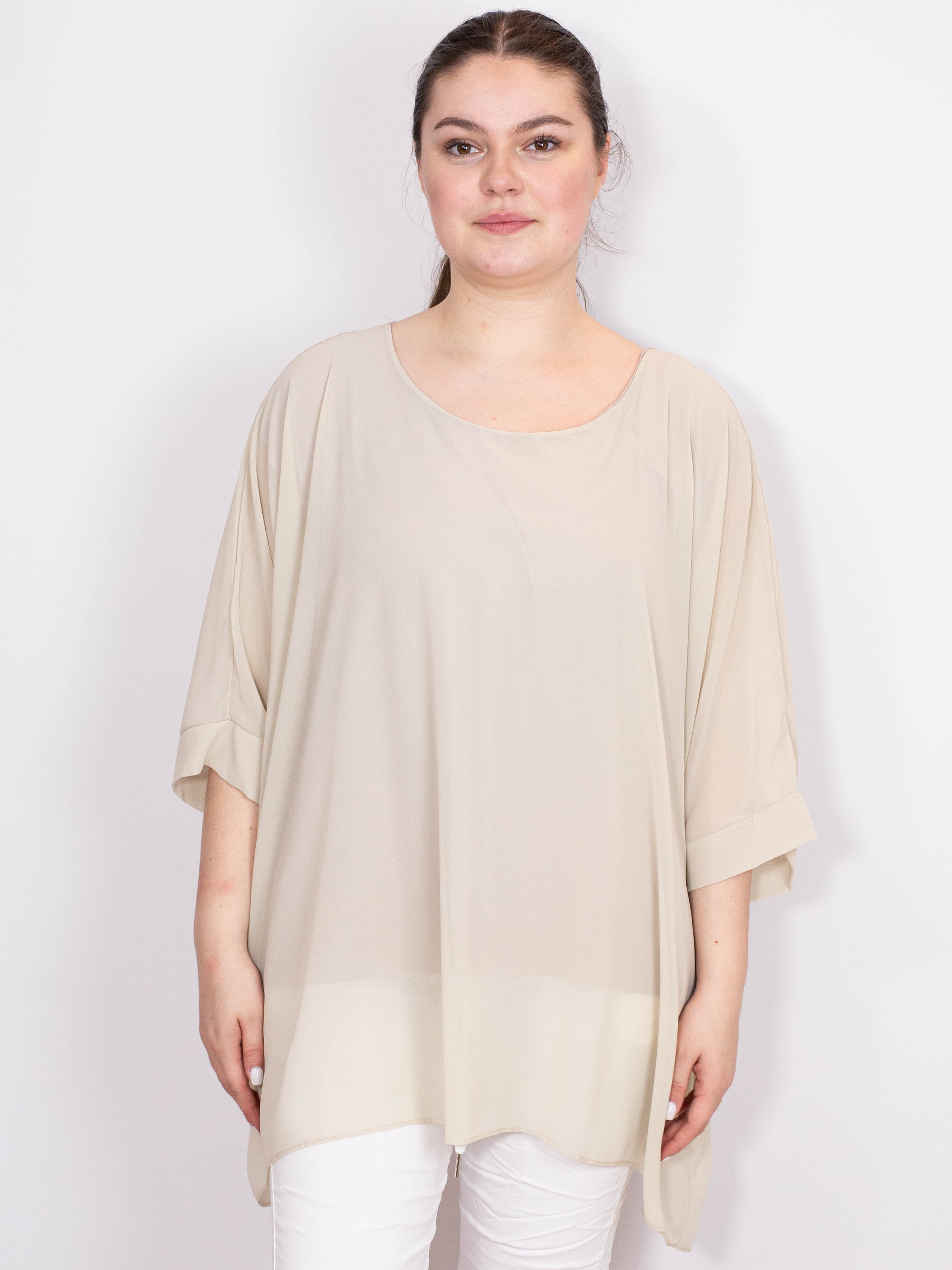 Oversize chiffon bluse - Brystmål 140cm