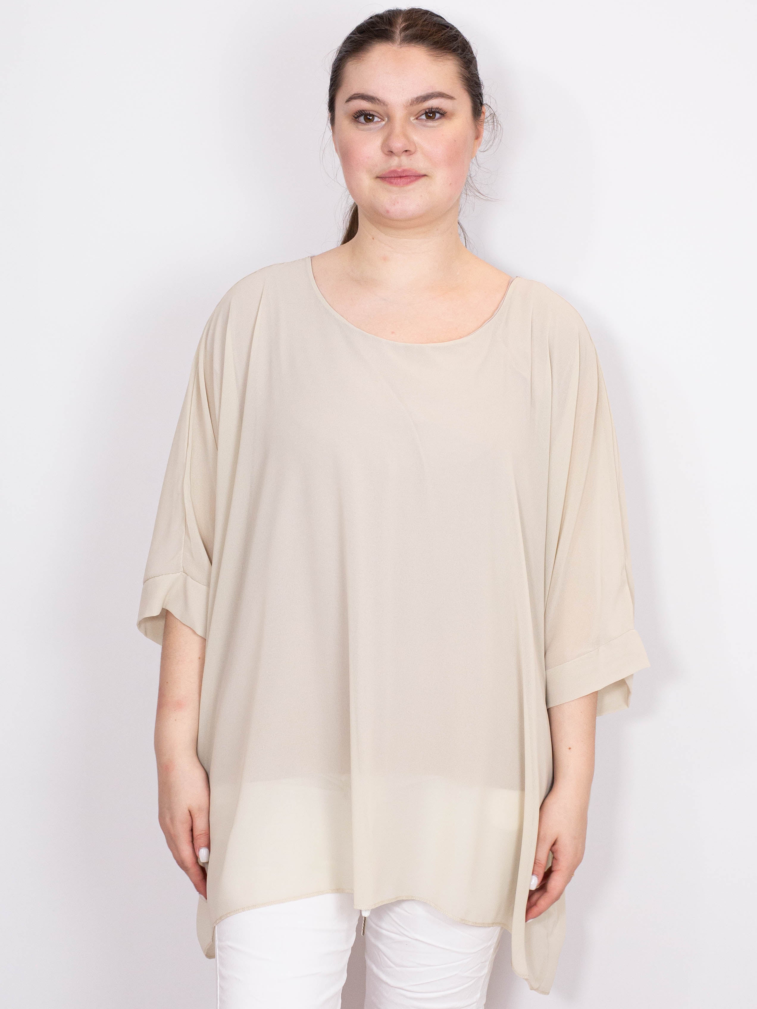 Oversize chiffon bluse - Brystmål 140cm - Ingen returret