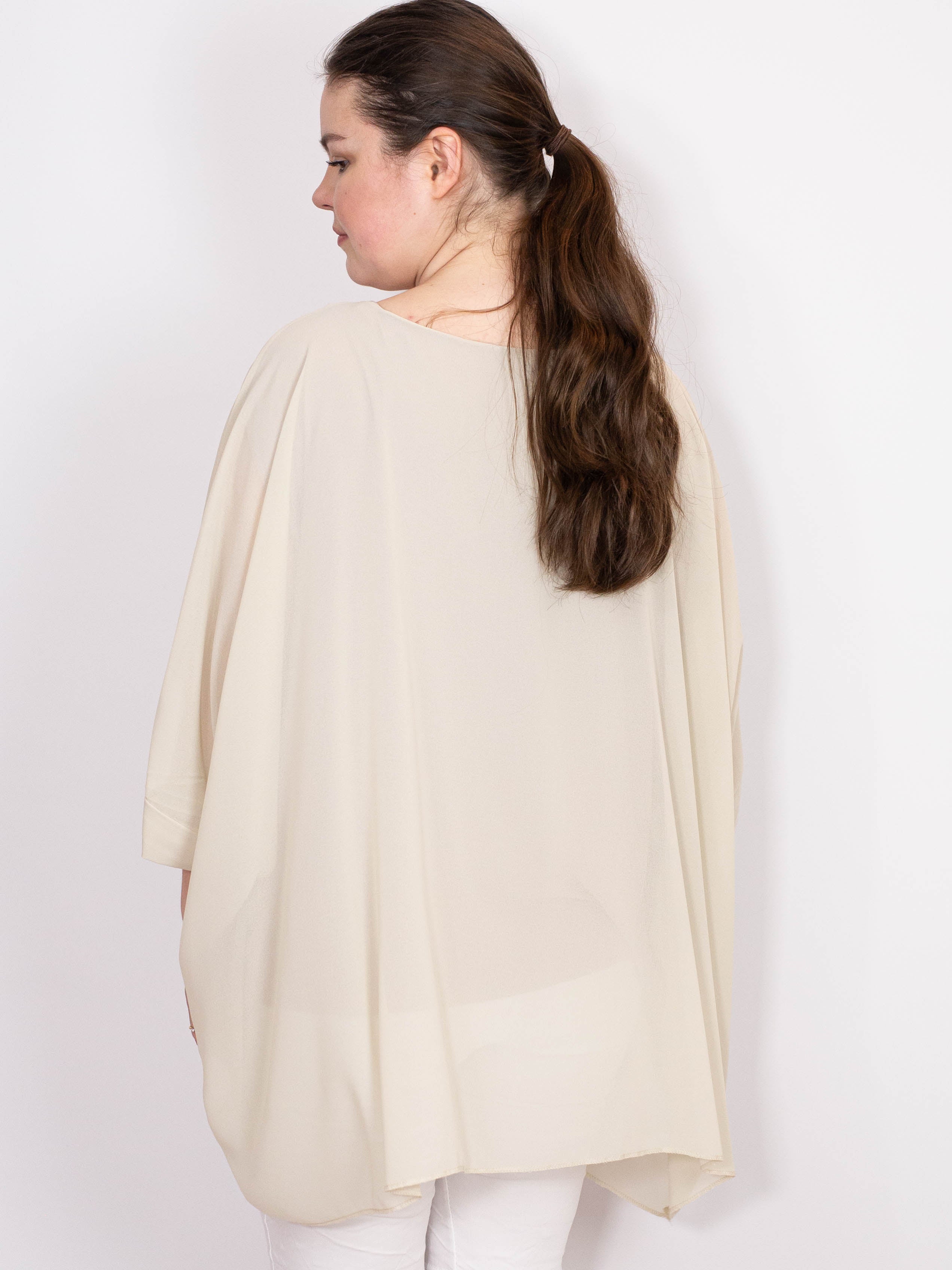 Oversize chiffon bluse - Brystmål 140cm - Ingen returret