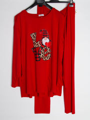 Jule pyjamas sæt love - Brystmål 130cm - Ingen returret