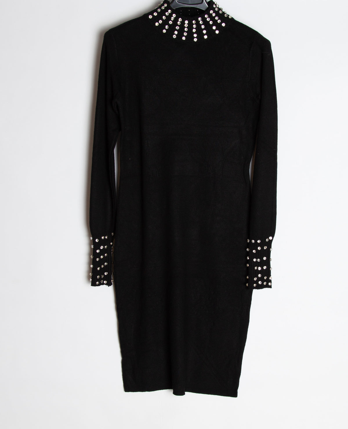 Sort strik kjole med bling turtleneck - ITNOV24