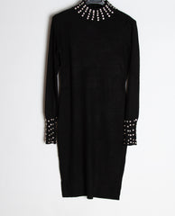 Sort strik kjole med bling turtleneck - ITNOV24
