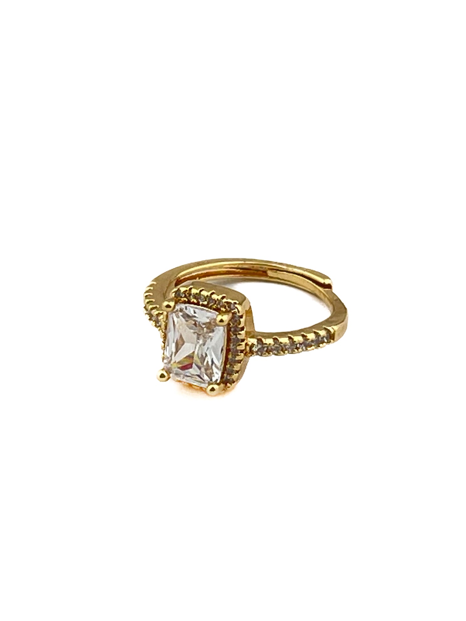 Ring med firkantet bling - Justerbar - ITSEP24