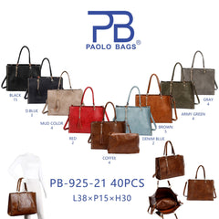 Håndtaske med studs 38x15x30cm by Paolo Bags