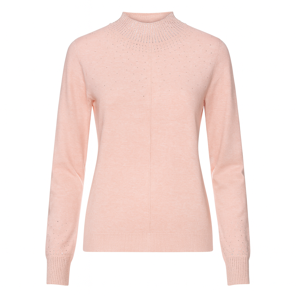 Strikbluse med bling og krave by Krone 1