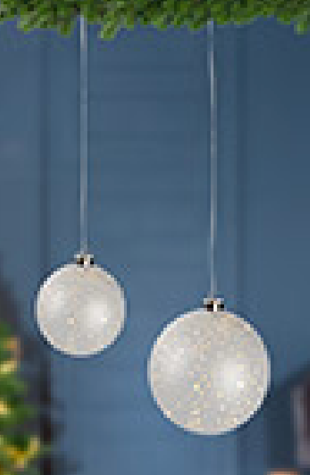 Glass LED Pendant ball "White" Pack 4
12 LED, 60cm - 15cm