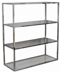 Sølv hylde 99x39x120cm