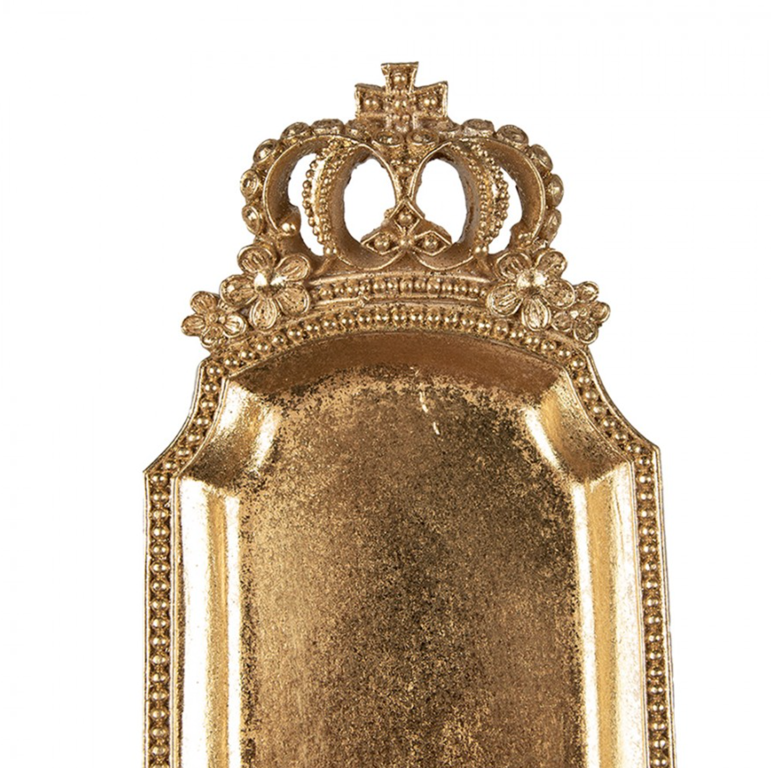 Guld bakke med krone håndtag 36x10x3 cm