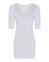 Tim og Simonsen Belen rib v-lace Top SS Plus