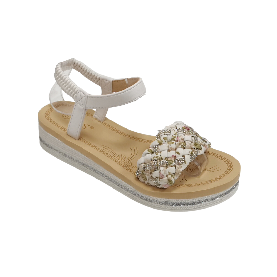 Sandaler med blød bund og roseprint - ITMAJ25 by Crystal Shoes