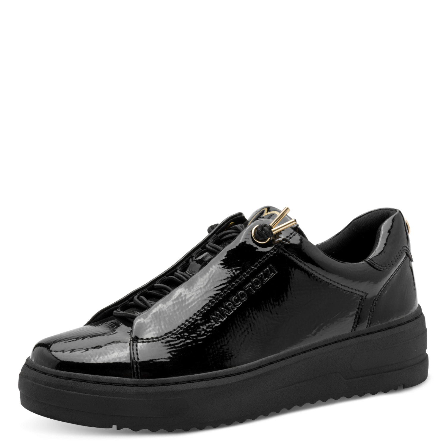 Marco Tozzi lak sneakers sort by Marco Tozzi
