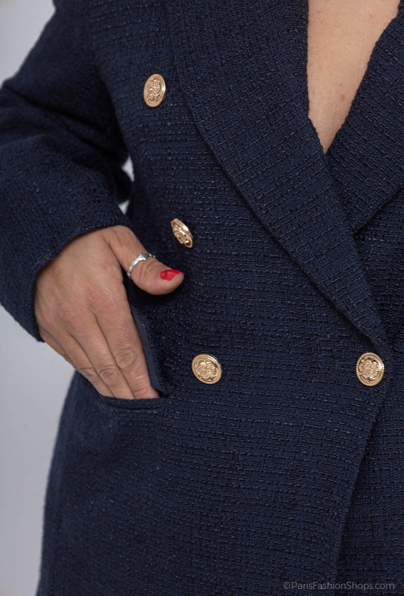 Plus size tweed blazer