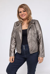Faux Læder Jakke Metallic