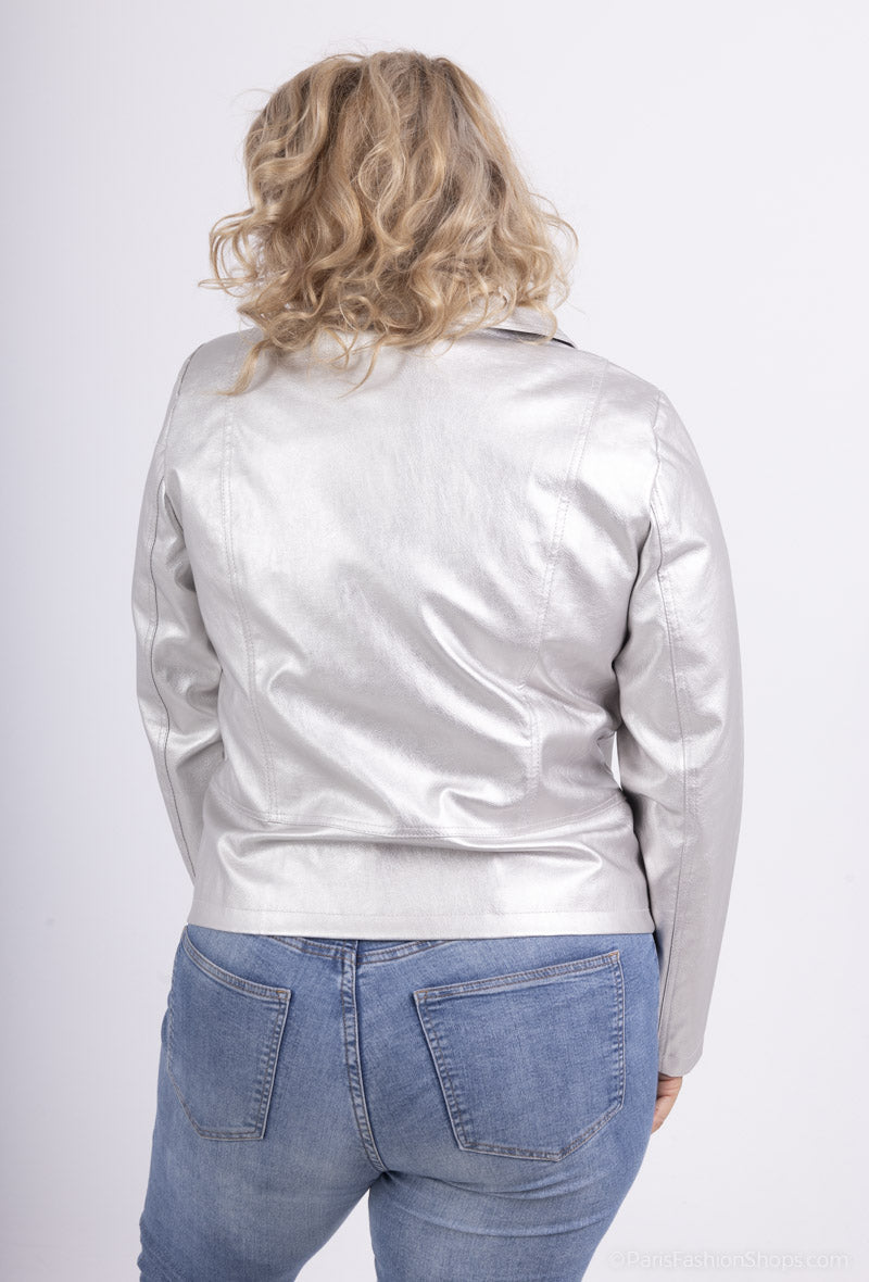 Faux Læder Jakke Metallic