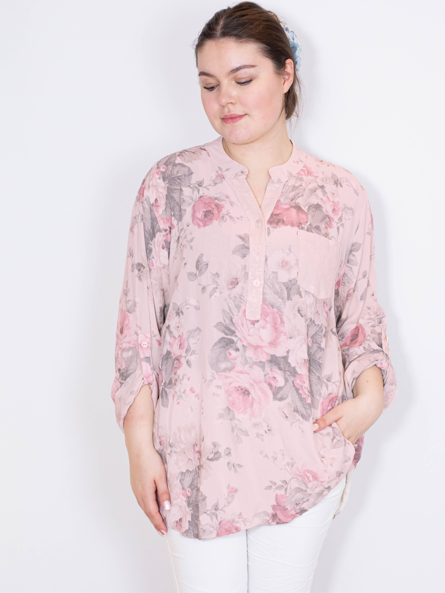 Skjorte med rose print