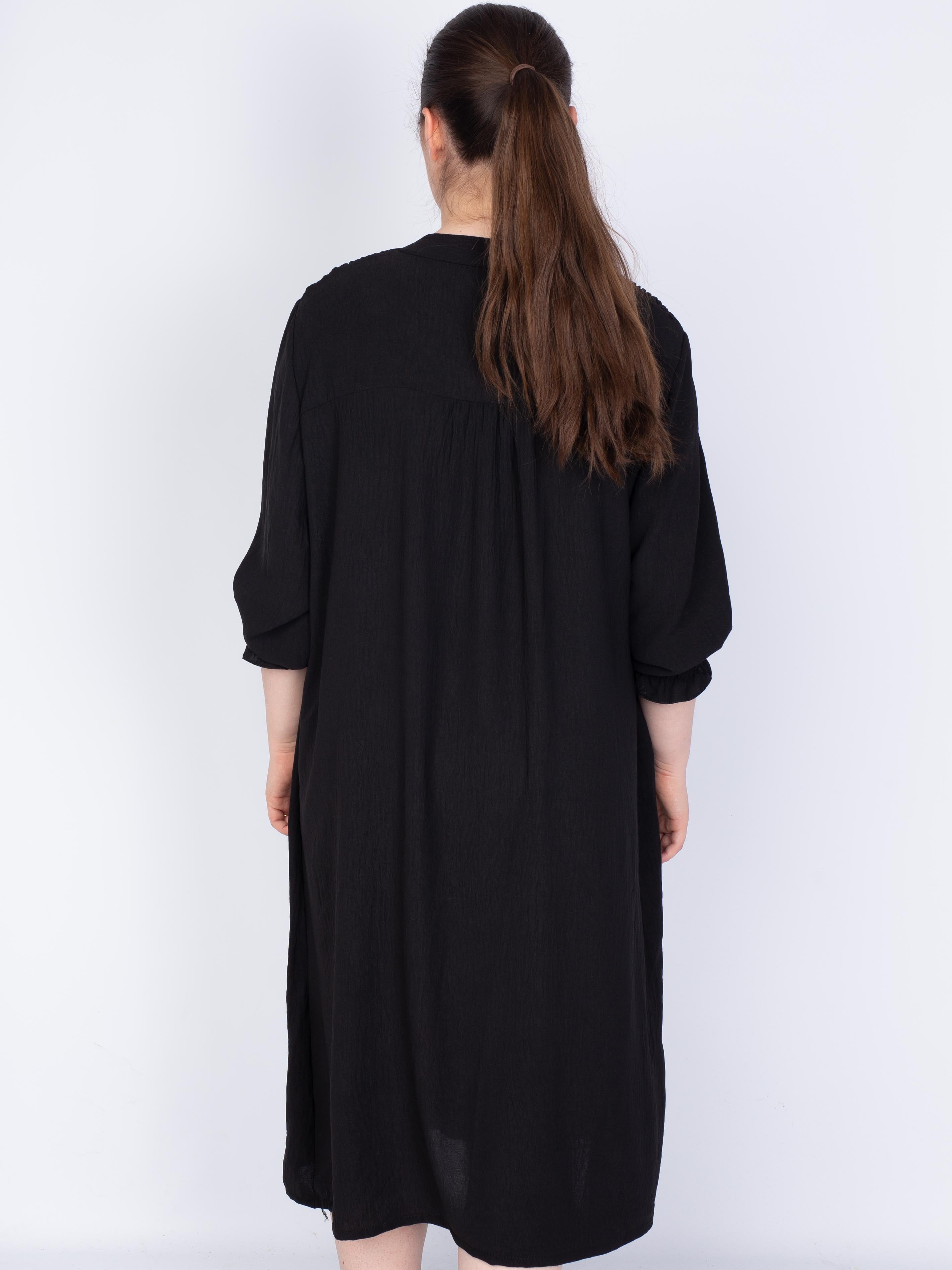 Skjortekjole med smock skuldre - Brystmål 130cm