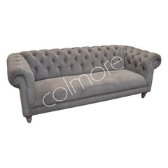 Sofa Silvia 3 seat natural velvet 216x85x77 - MÅ IKKE SÆTTES NED
