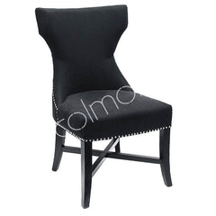 Dining chair Ashley black linen w/ring 58x65x97