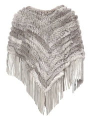 Krone 1 - Poncho med frynser grå
