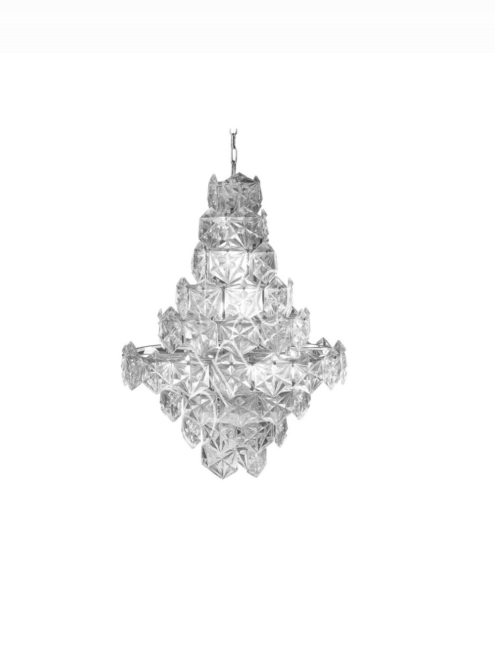 Chandelier IR/NI glass 62x62x84 by CM
