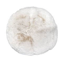 Cushion ball rabbit faux fur beige 30x30x30