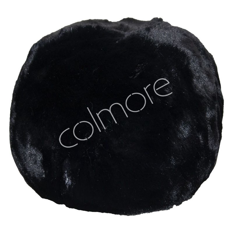 Cushion ball rabbit faux fur black 36x36x36