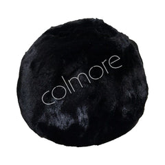 Cushion ball rabbit faux fur black 30x30x30