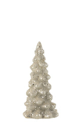 Lille sølv juletræ med sukkerperler