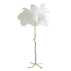 Floor lamp E14 095x180 cm FEATHER gold+white