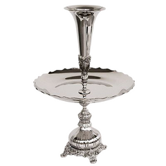 Opsats med vase Nickel Finish messing/nickel/glas H47 cm