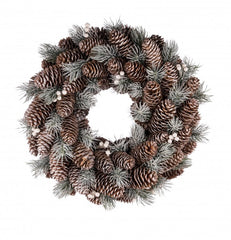 Small natural wreath with cones and glitter